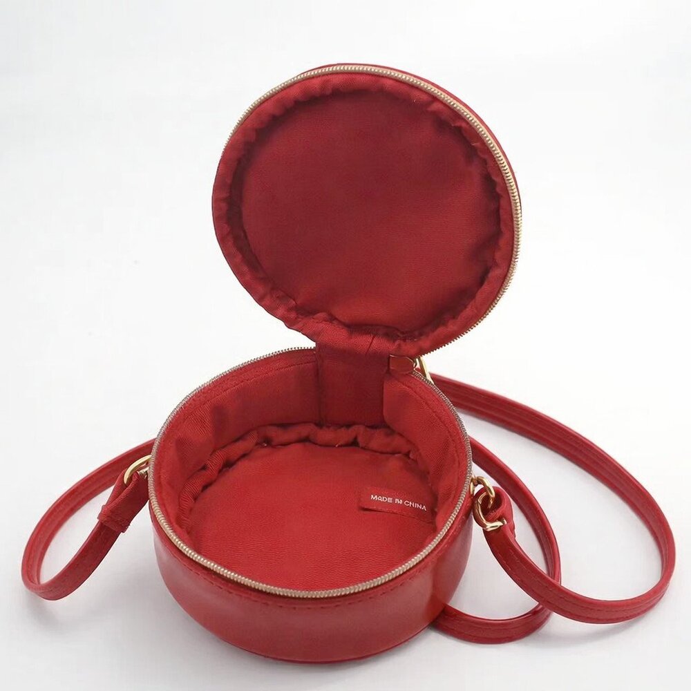 Marc Jacobs Red Patent Leather Round Mini Crossbody Bag New - Picture 6 of 6